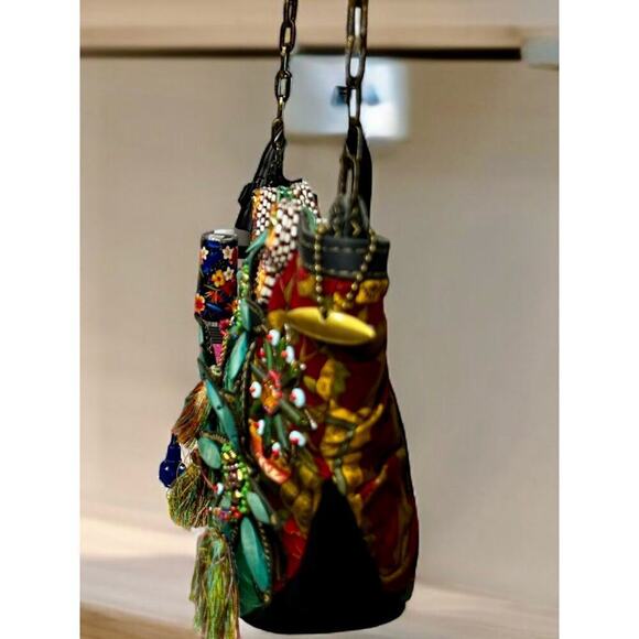Vintage Mary Frances Beaded Floral Bucket Bag - Picture 4 of 12
